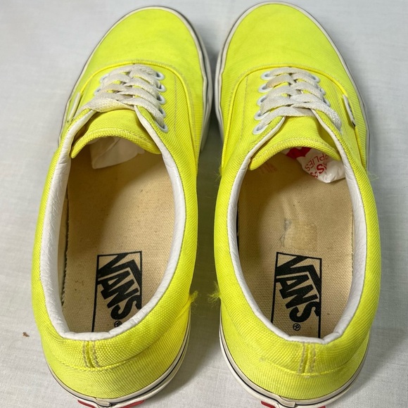 Vans Men's Era Neon Lemon Tonic Yellow True White Canvas Skate shoes Size 7 - Picture 7 of 9